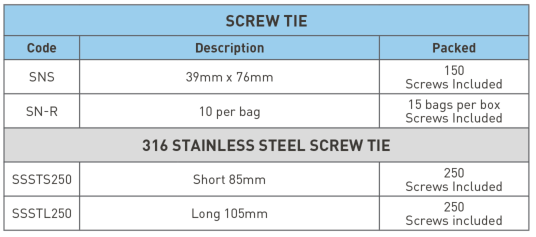 Stainless Steel Screw Ties